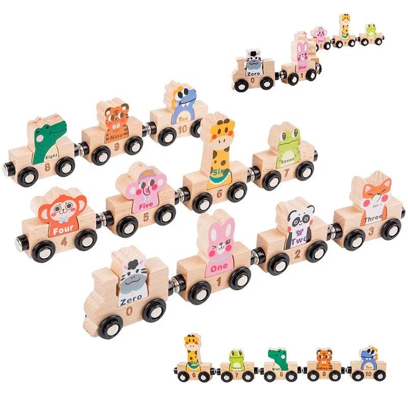 Number Express - wooden train - letter and number design - magnetic - hand-eye coordination - development - numbers - montessori - educational