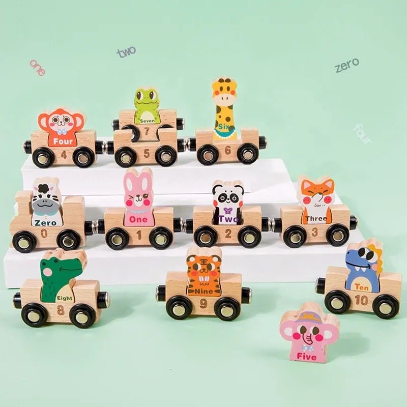 Number Express - wooden train - letter and number design - magnetic - hand-eye coordination - development - numbers - montessori - educational